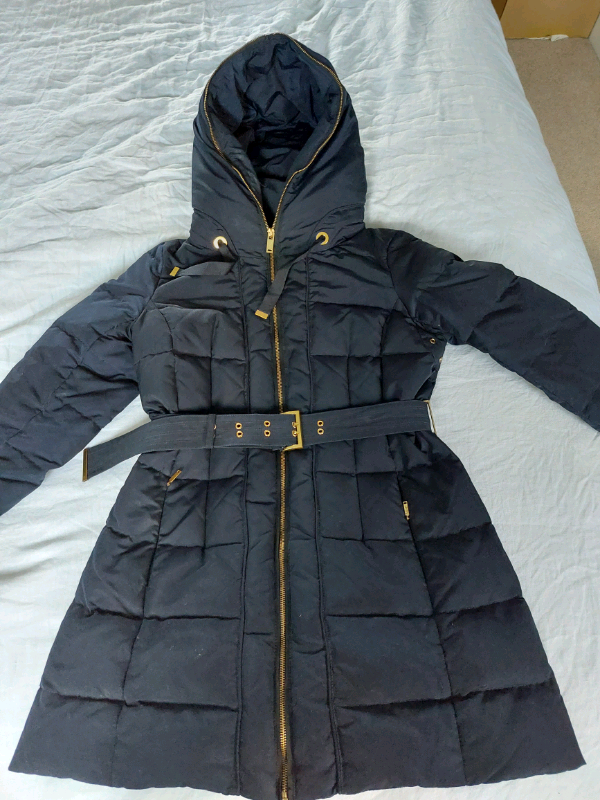 zara navy padded coat